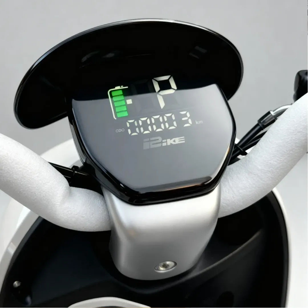 Display digital de leitura rápida, com iluminação para enxergar bem tanto sob sol quanto à noite. Traz velocímetro, nível de bateria, odômetro/Trip, indicadores de setas e farol e mostra o modo de velocidade (1/2/3) em destaque. Interface simples, direta e com baixo consumo de energia — você confere tudo o que importa em um olhar e pilota com mais segurança.